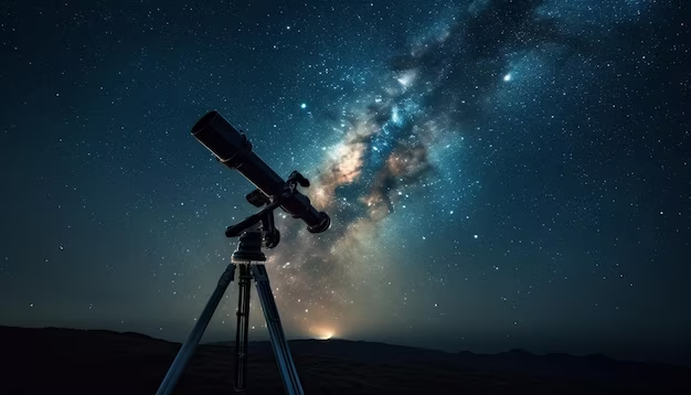 Telescope against the background of the starry sky